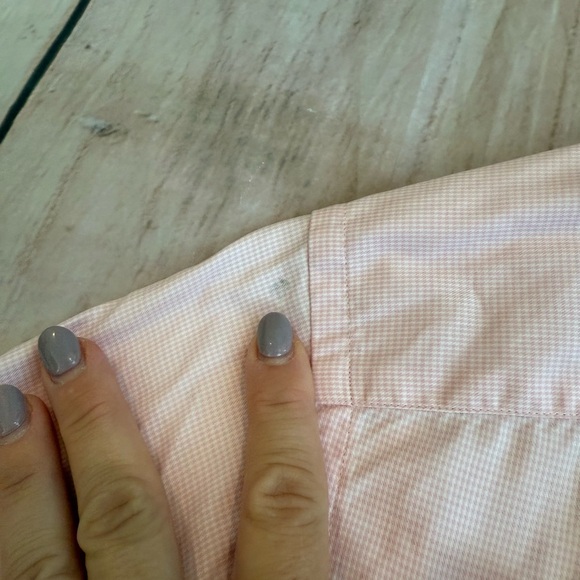 Burberry London Men’s Micro Gingham Button Down Shirt Size 15 38 Pink READ - Picture 10 of 12